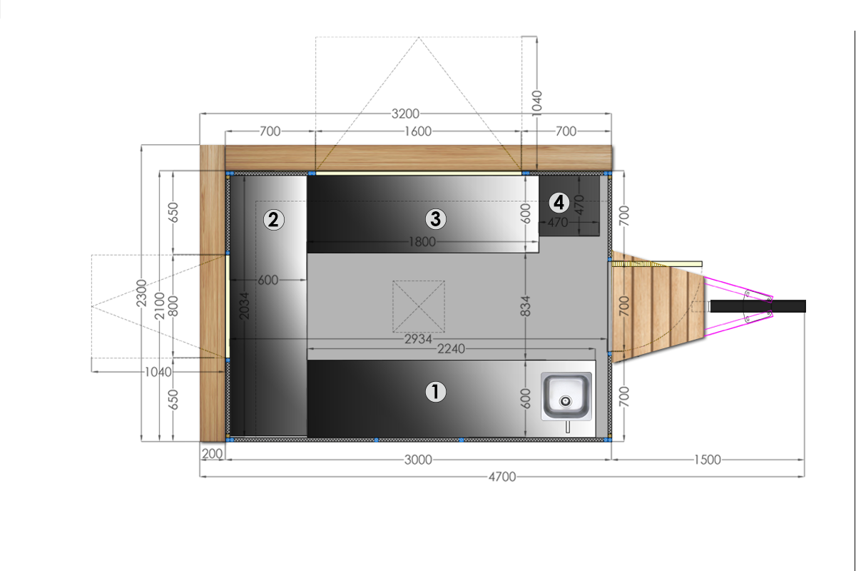 Κατασκευή ρυμουλκούμενης Καντίνας CAHEEBA
